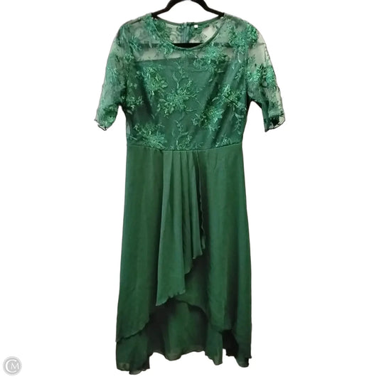 Dress Party Midi By Clothes Mentor In Green, Size: 14