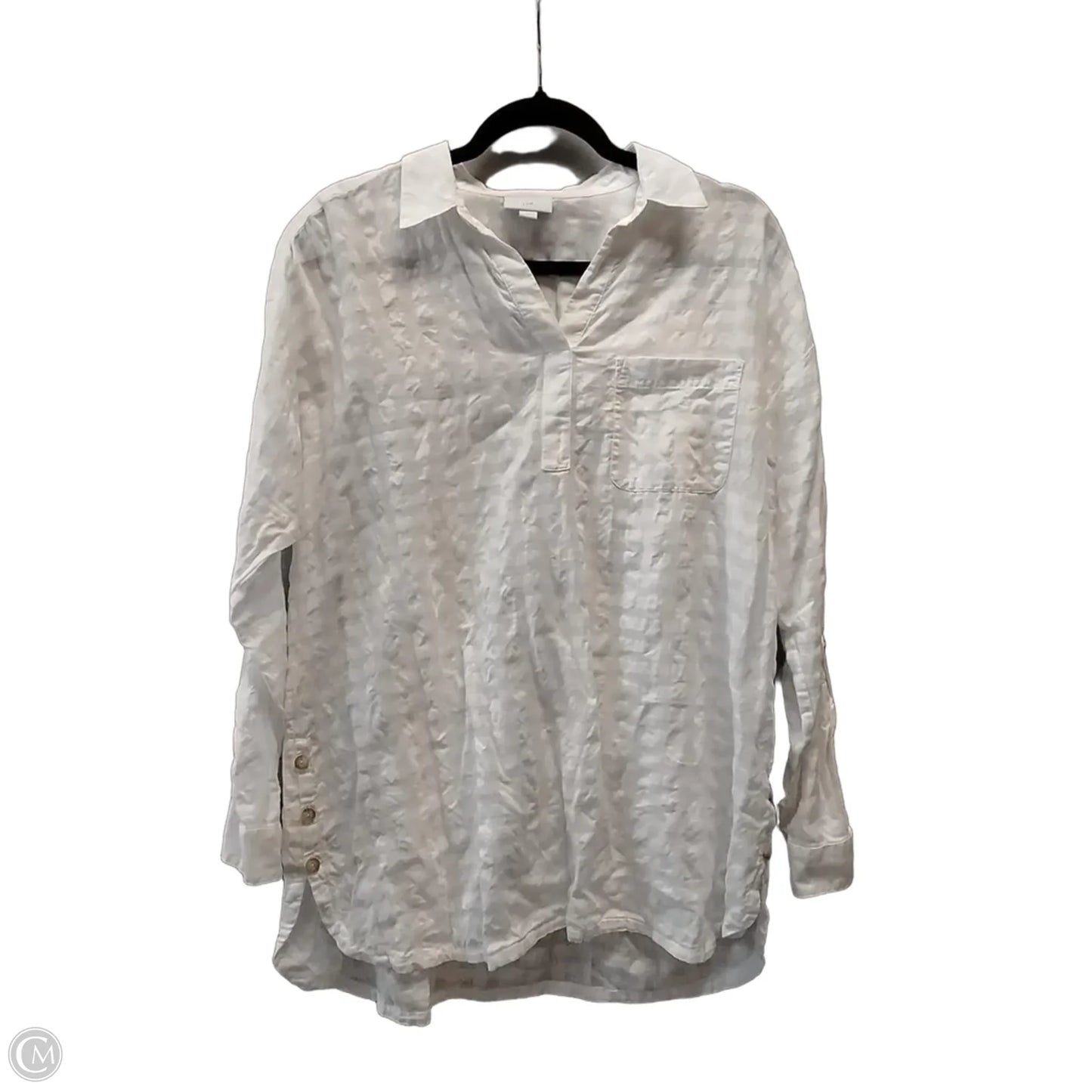 Top Long Sleeve By J. Jill In White, Size: M