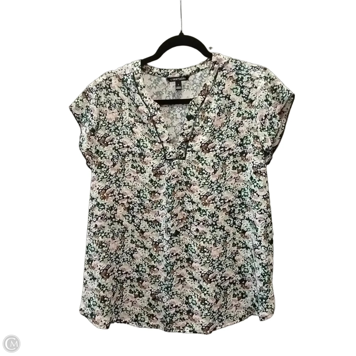 Blouse Short Sleeve By Hawthorn In Floral Print, Size: L