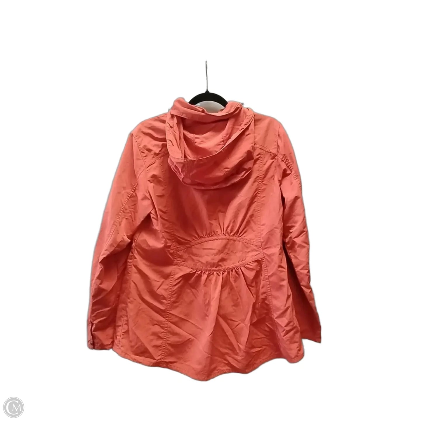 Jacket Windbreaker By Eddie Bauer In Orange, Size: L