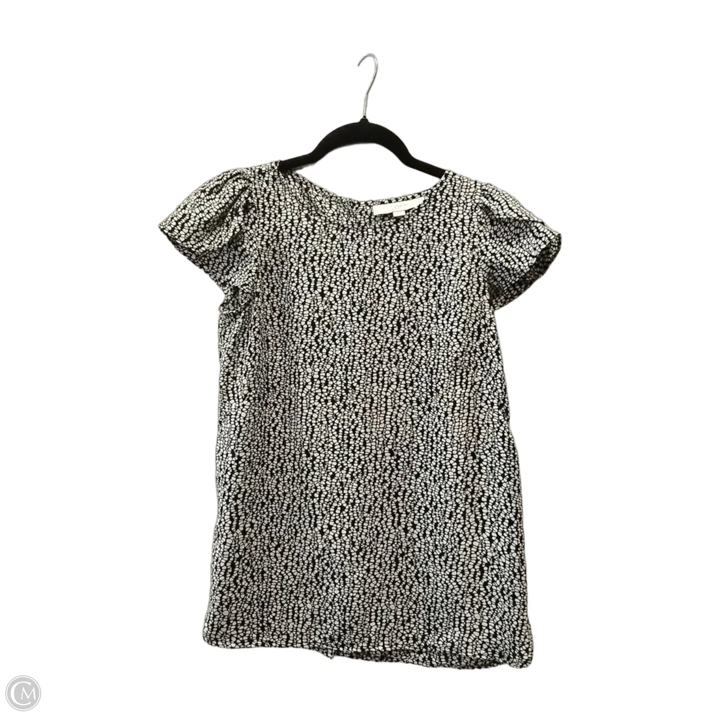 Blouse Short Sleeve By Loft In Black & White, Size: Xs