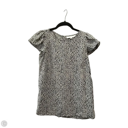 Blouse Short Sleeve By Loft In Black & White, Size: Xs