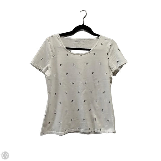 Top Short Sleeve Basic By Talbots In White, Size: M