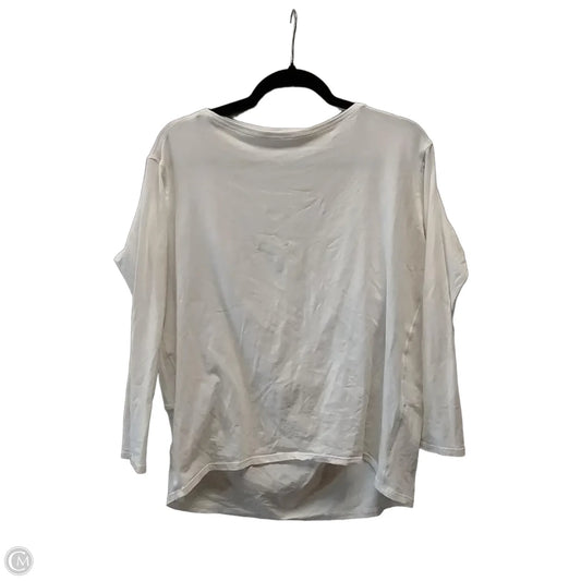 Athletic Top Long Sleeve Collar By Lululemon In White, Size: L