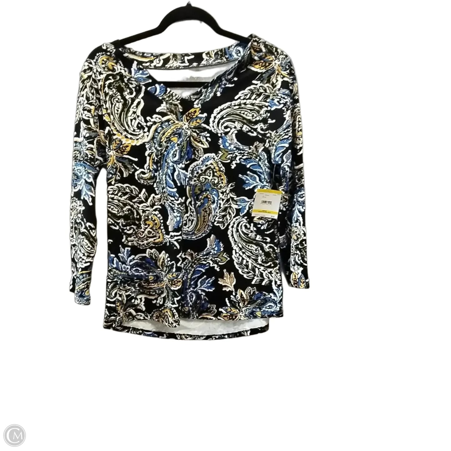 Top 3/4 Sleeve By Anne Klein In Paisley Print, Size: M