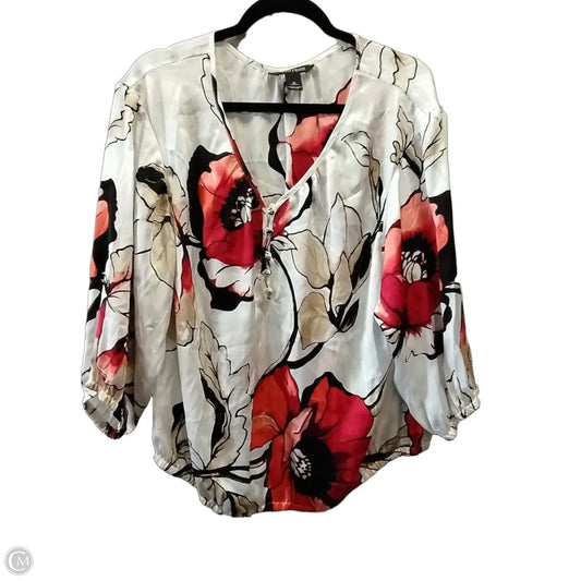 Blouse Long Sleeve By White House Black Market In Floral Print, Size: M