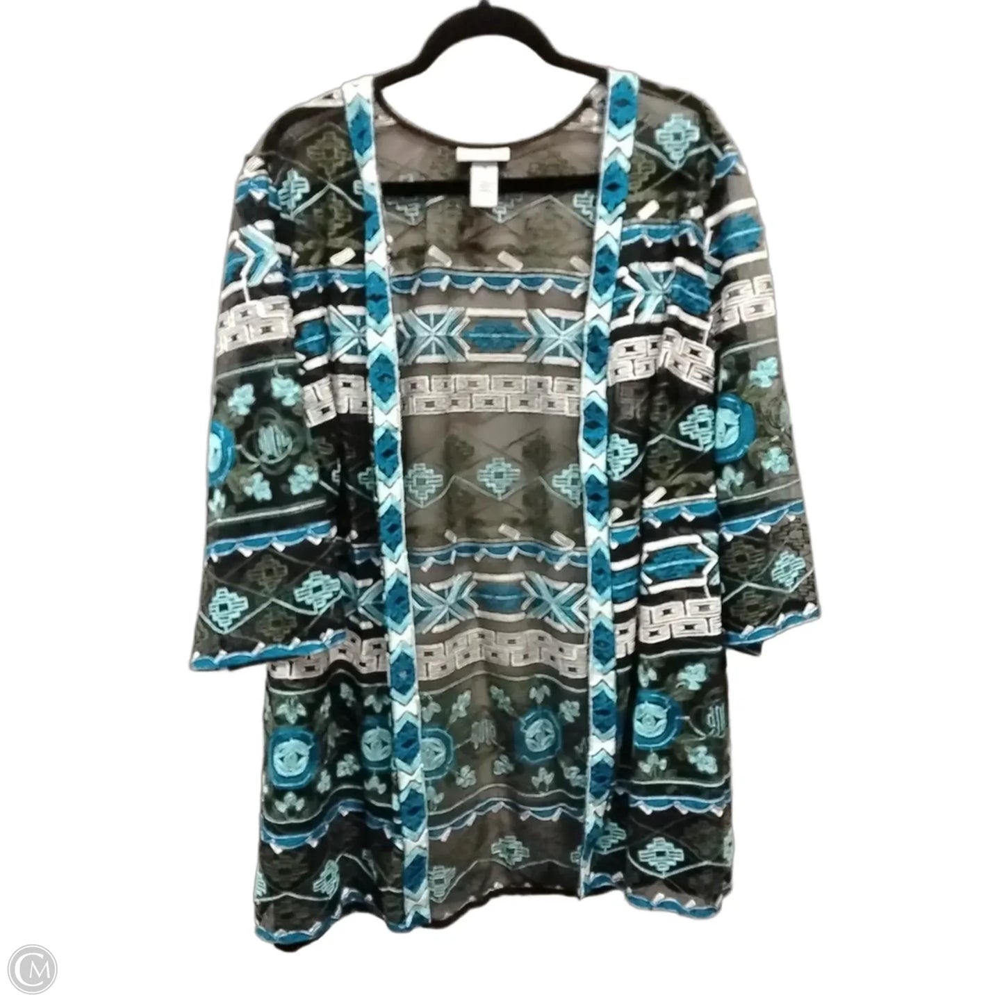 Cardigan By Catherines In Black & Blue, Size: 1x