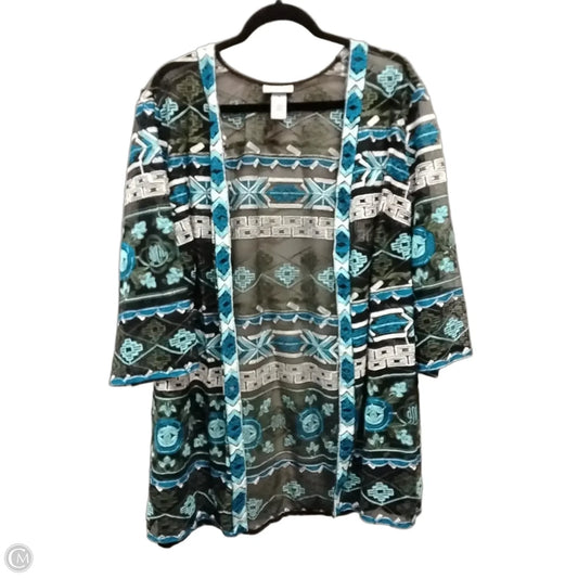 Cardigan By Catherines In Black & Blue, Size: 1x