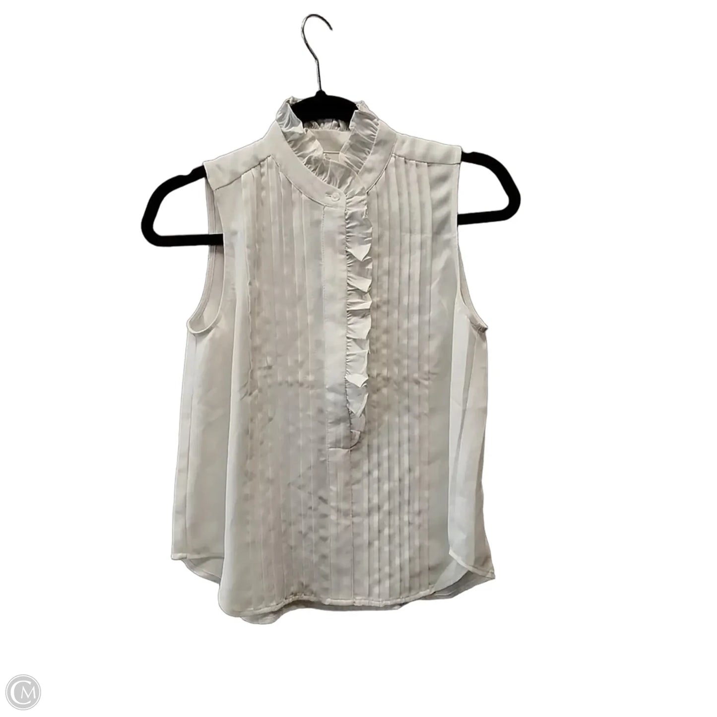 Blouse Sleeveless By Ann Taylor In White, Size: Xsp
