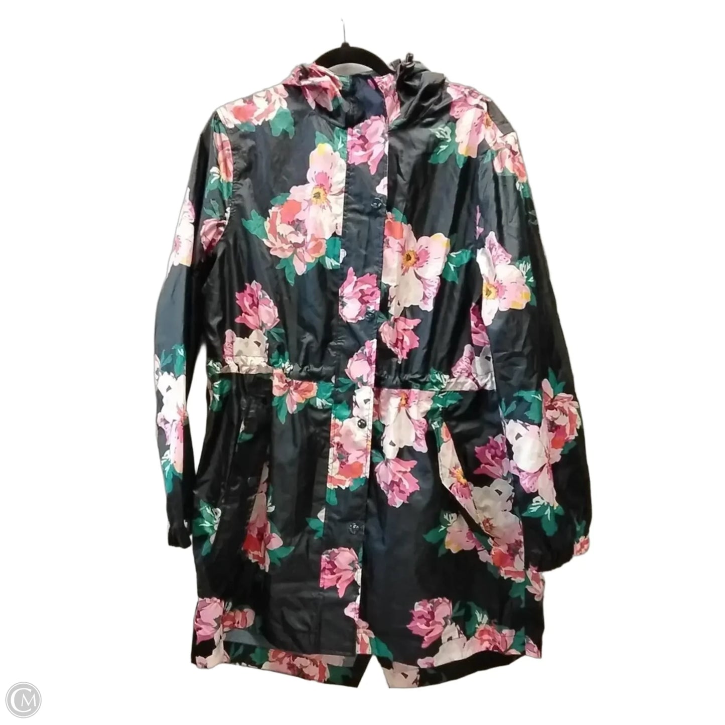 Coat Raincoat By Cme In Floral Print, Size: M
