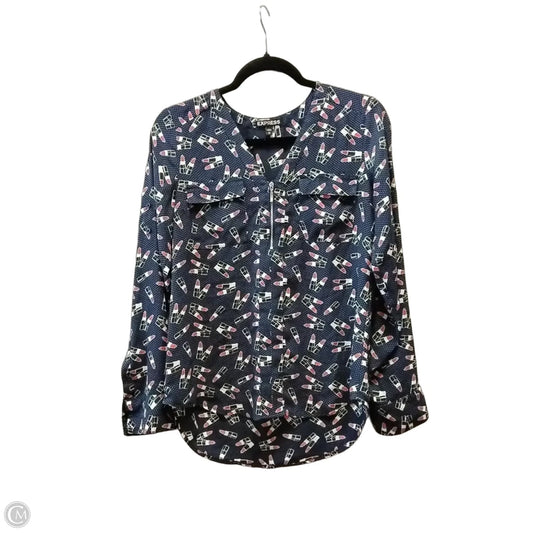 Top Long Sleeve By Liverpool In Blue, Size: M