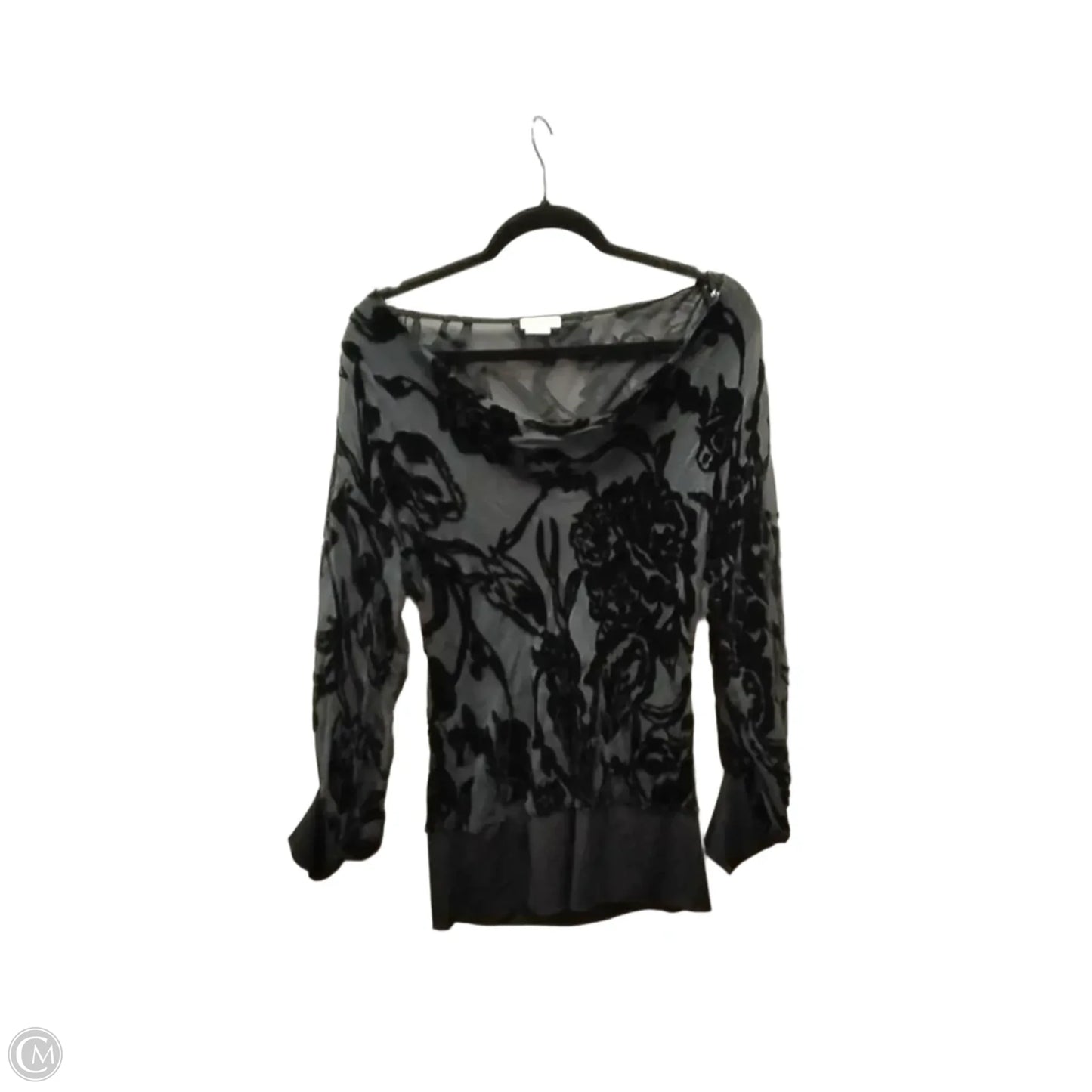 Top Long Sleeve By Cache In Black, Size: 0