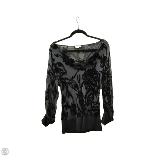 Top Long Sleeve By Cache In Black, Size: 0