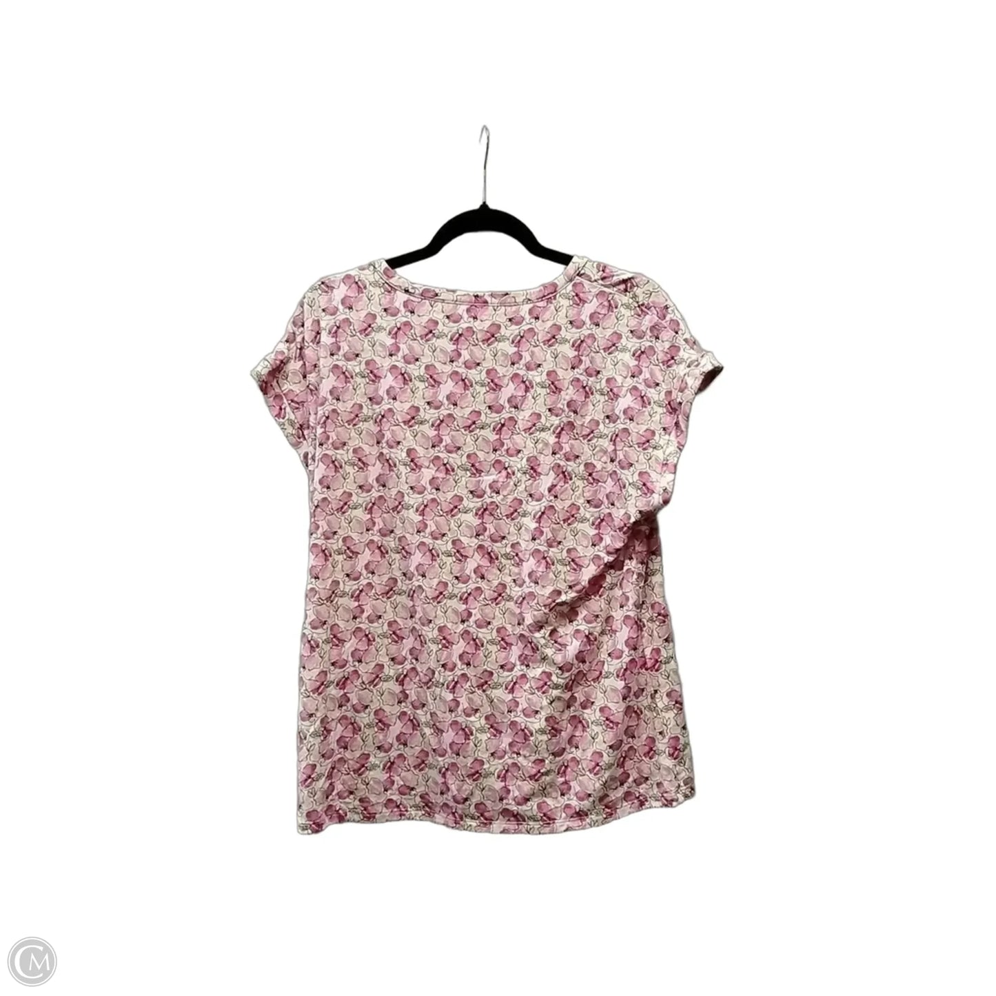 Top Short Sleeve Basic By White House Black Market In Floral Print, Size: L
