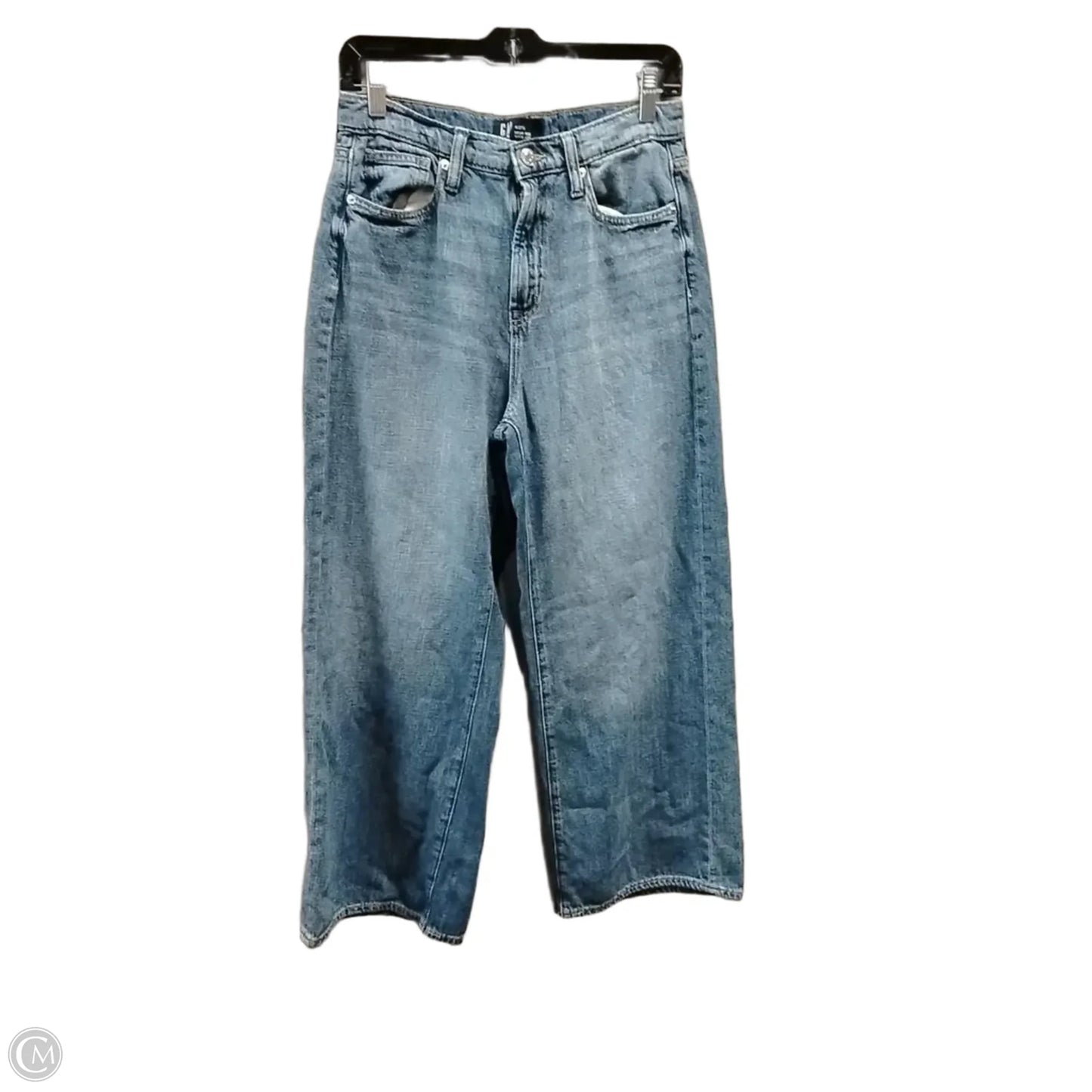 Jeans Wide Leg By Gap In Blue Denim, Size: 4
