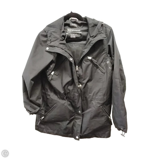 Coat Raincoat By Natural Reflections In Black, Size: S