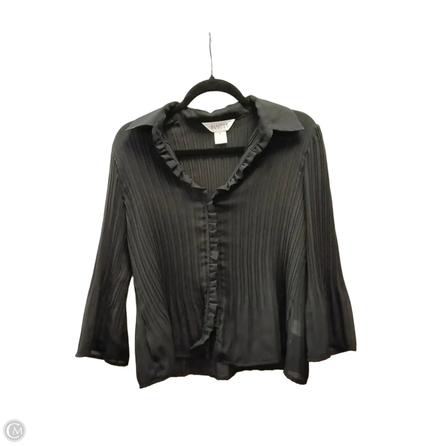 Blouse Long Sleeve By Allison Taylor In Black, Size: S