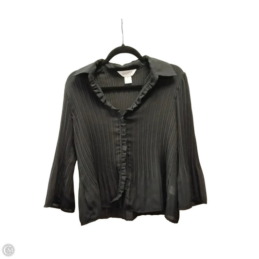 Blouse Long Sleeve By Allison Taylor In Black, Size: S