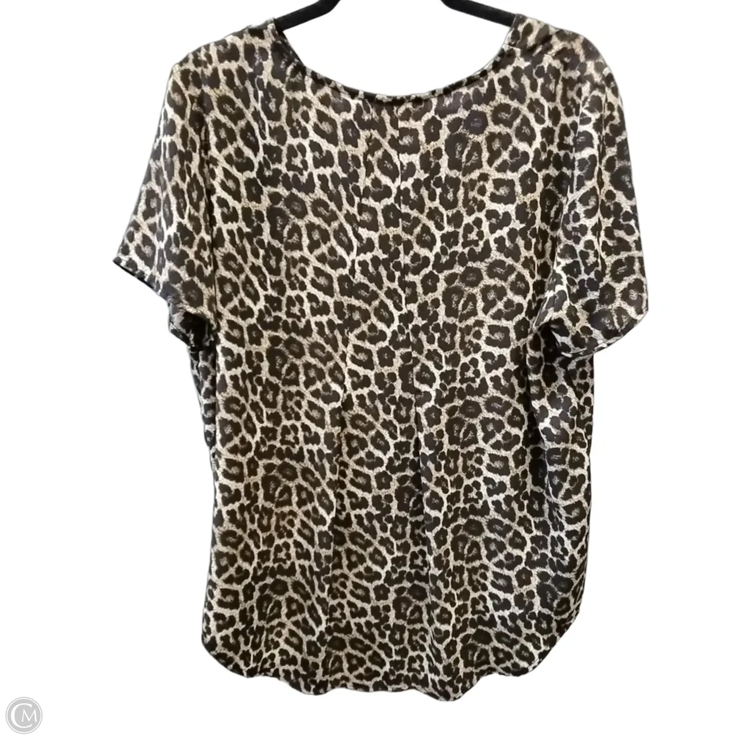 Blouse Short Sleeve By Chelsea And Theodore In Animal Print, Size: Xl