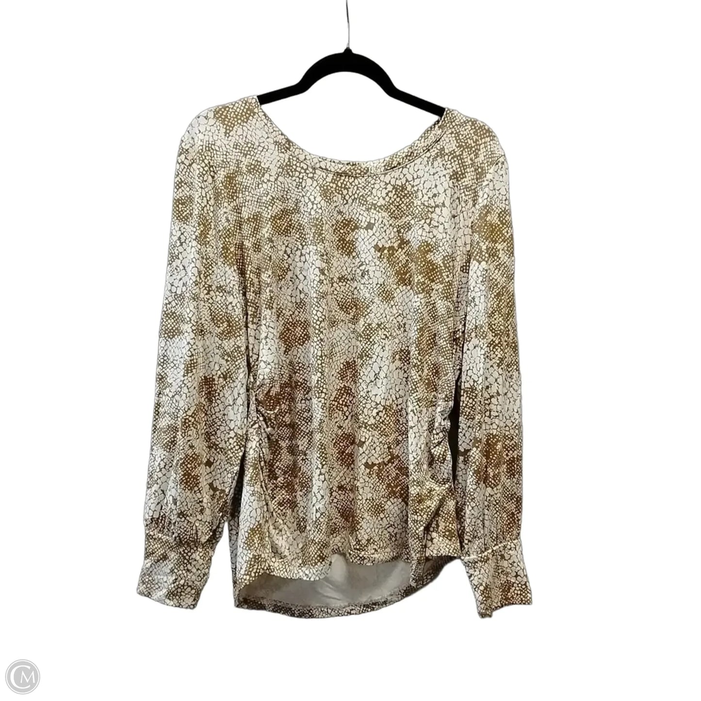 Top Long Sleeve By Chicos In Brown, Size: Xl