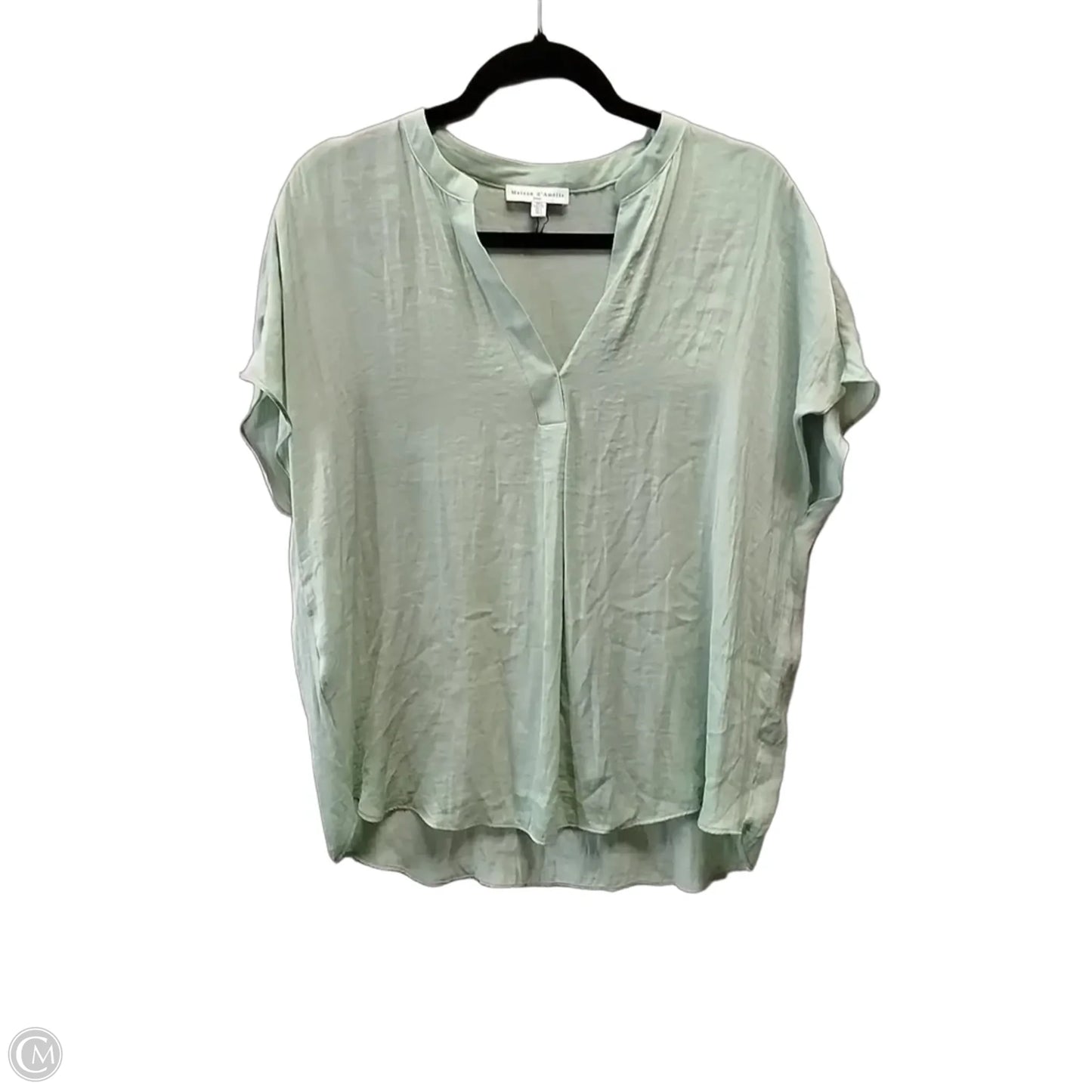 Blouse Short Sleeve By Maison Damelie In Green, Size: L