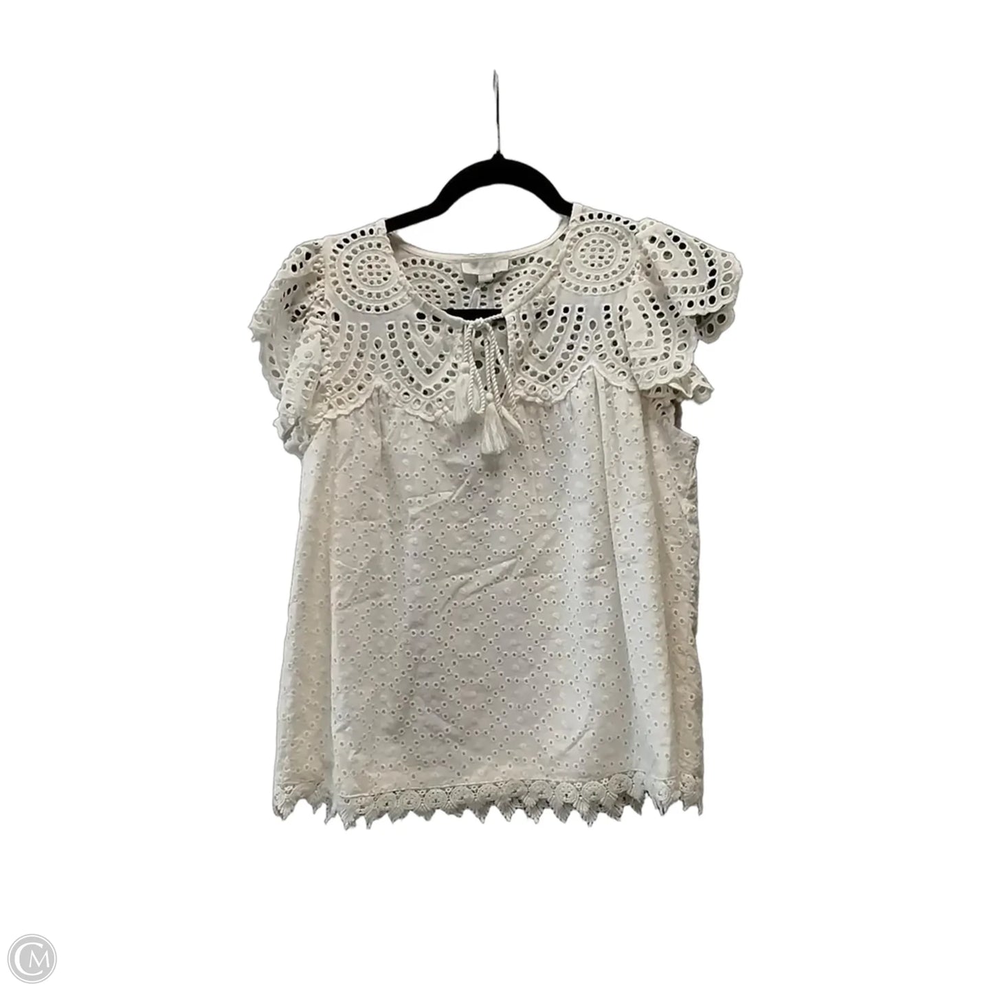 Top Short Sleeve By Cme In Ivory, Size: S