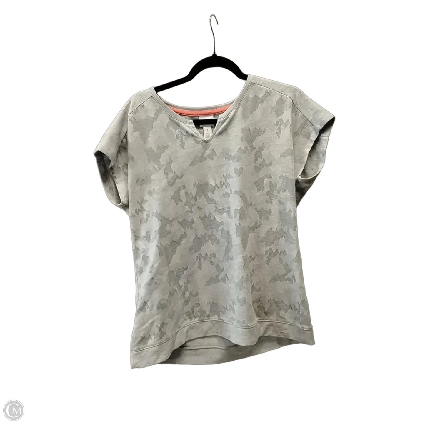 Top Short Sleeve By Chicos In Camouflage Print, Size: S