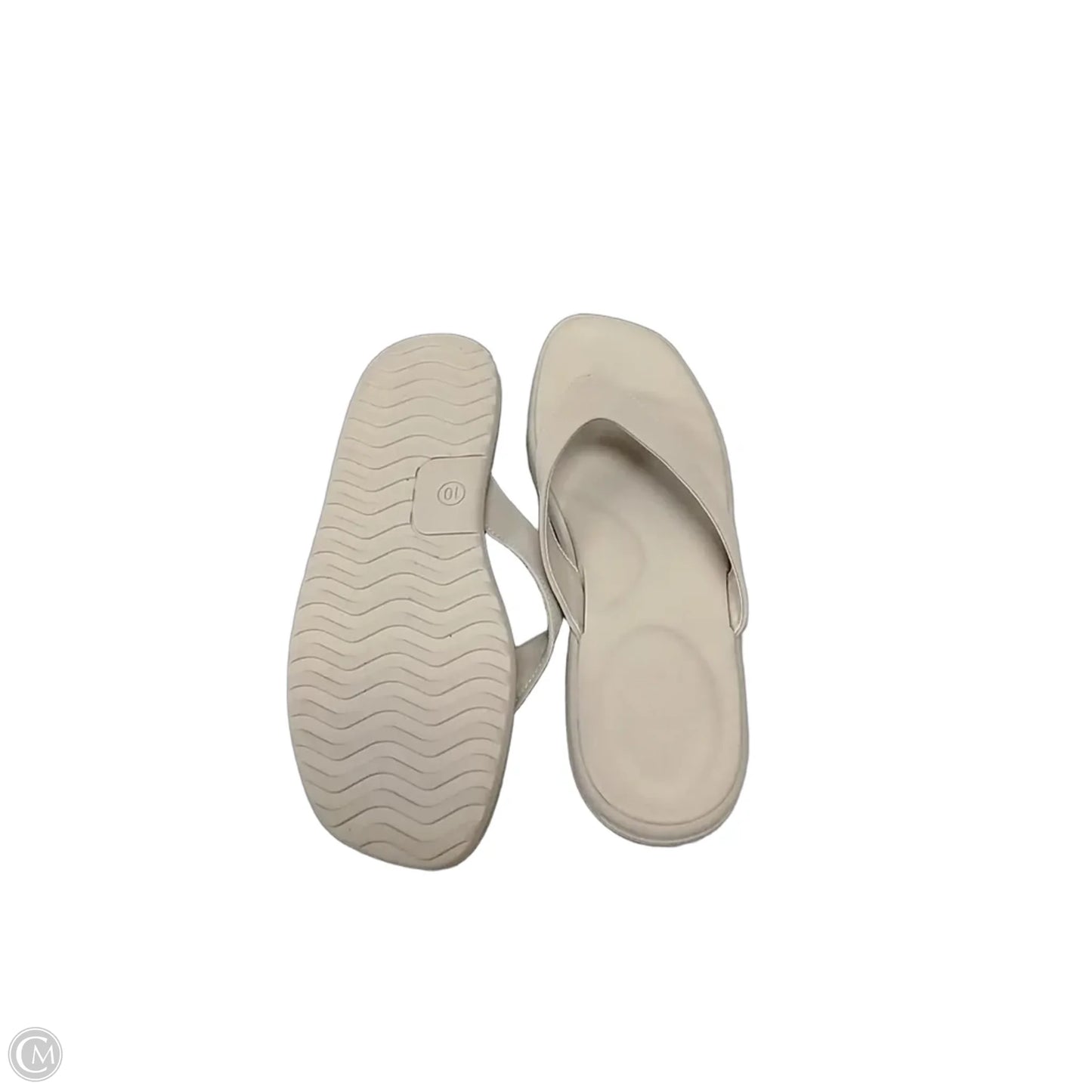 Sandals Flip Flops By Cme In Beige, Size: 10