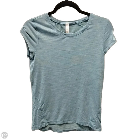 Athletic Top Short Sleeve By Lululemon In Blue, Size: 4