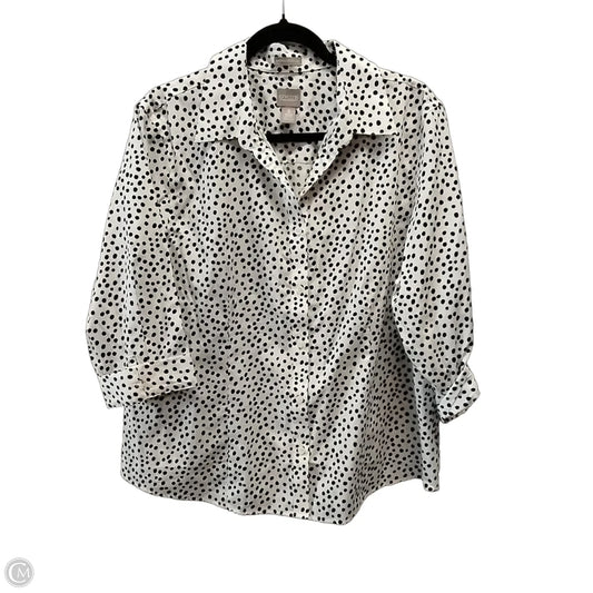 Top Long Sleeve By Chicos In Polkadot Pattern, Size: Xl