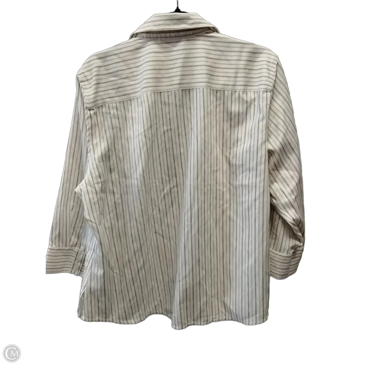 Top Long Sleeve By Foxcroft In Striped Pattern, Size: 16