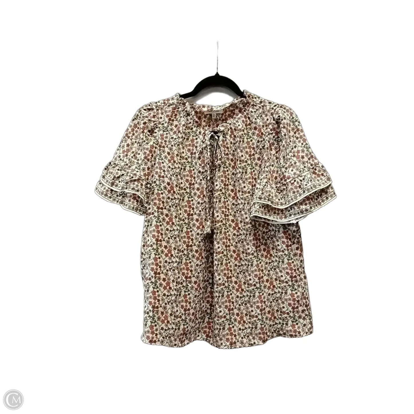 Blouse Short Sleeve By Max Studio In Floral Print, Size: L
