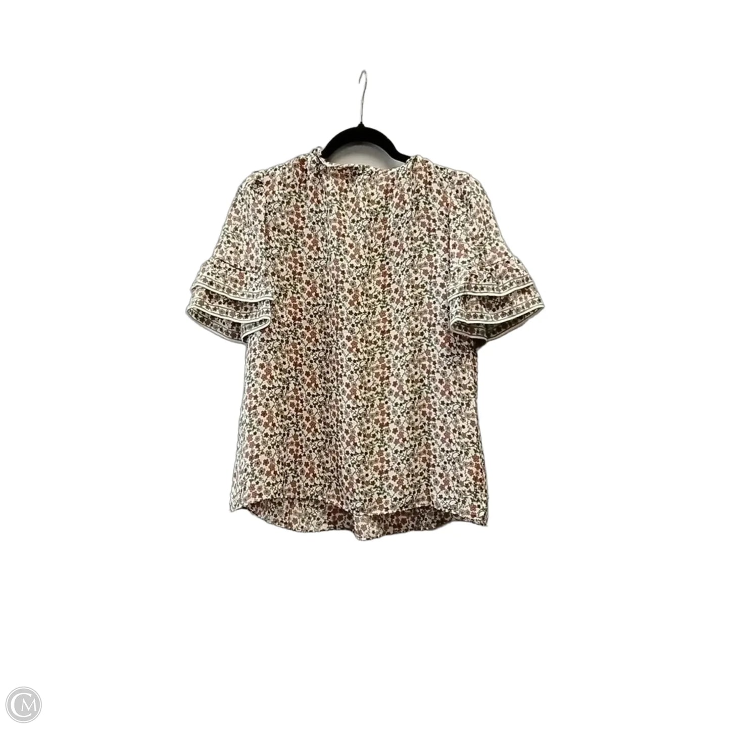 Blouse Short Sleeve By Max Studio In Floral Print, Size: L