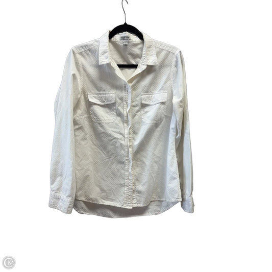 Top Long Sleeve By Per Se In White, Size: L