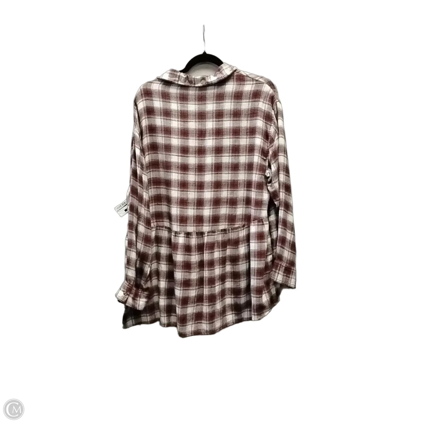 Top Long Sleeve By American Eagle In Plaid Pattern, Size: L