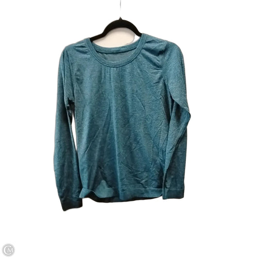 Athletic Top Long Sleeve Collar By Lululemon In Blue, Size: L