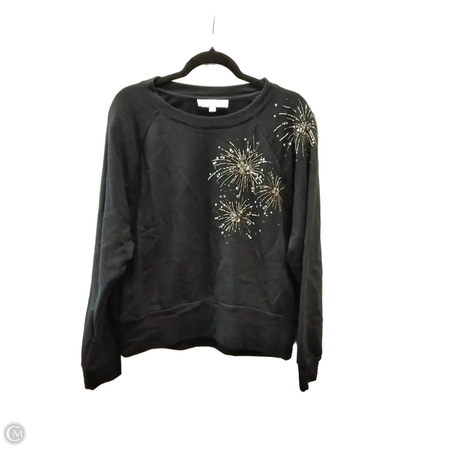 Sweatshirt Crewneck By Loft In Black, Size: M