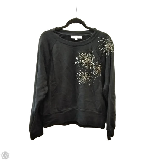 Sweatshirt Crewneck By Loft In Black, Size: M