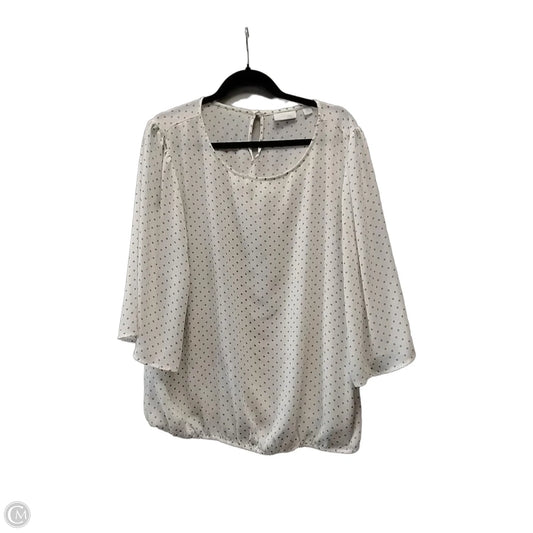 Blouse Long Sleeve By New York And Co In White, Size: Xl