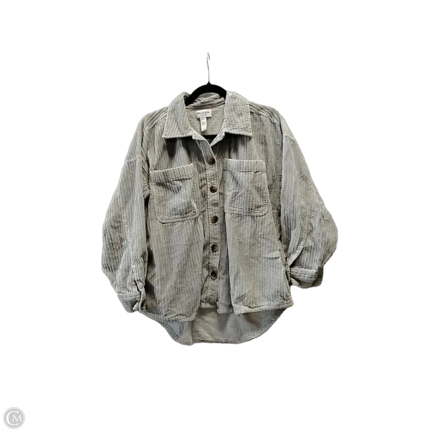 Jacket Shirt By Arizona In Grey, Size: S