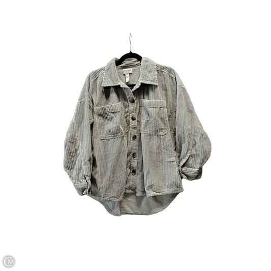 Jacket Shirt By Arizona In Grey, Size: S