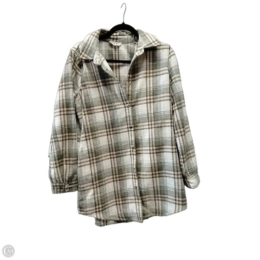Jacket Shirt By Thml In Plaid Pattern, Size: S
