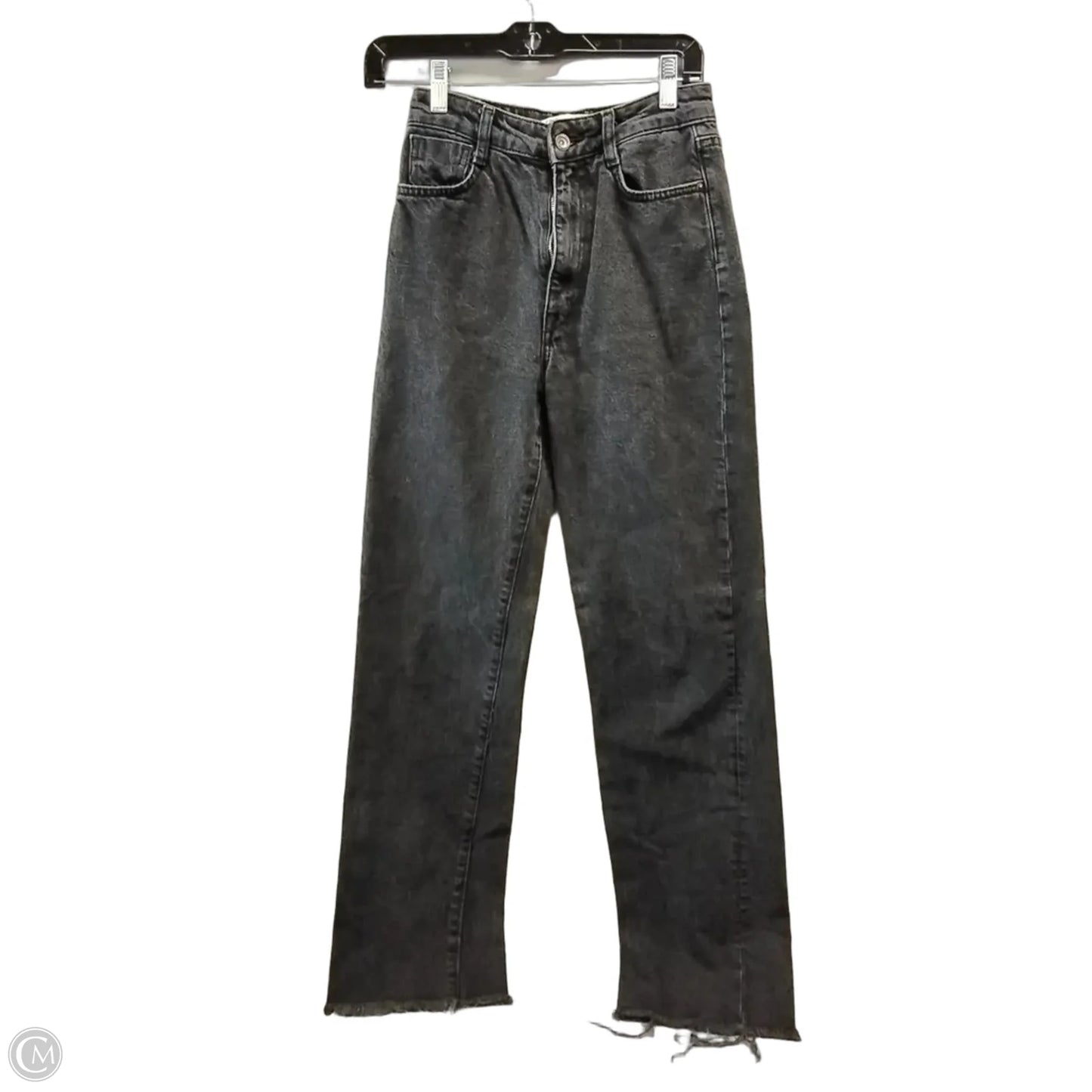 Jeans Wide Leg By Zara In Black Denim, Size: 2