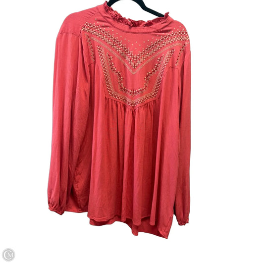 Top Long Sleeve By Torrid In Red, Size: 2x