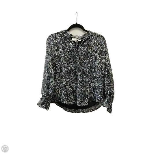 Blouse Long Sleeve By Loft In Blue, Size: Xxs