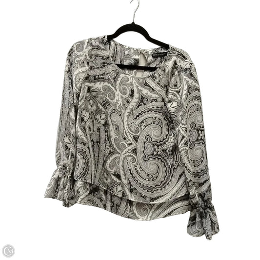 Blouse Long Sleeve By Torrid In Black & White, Size: L