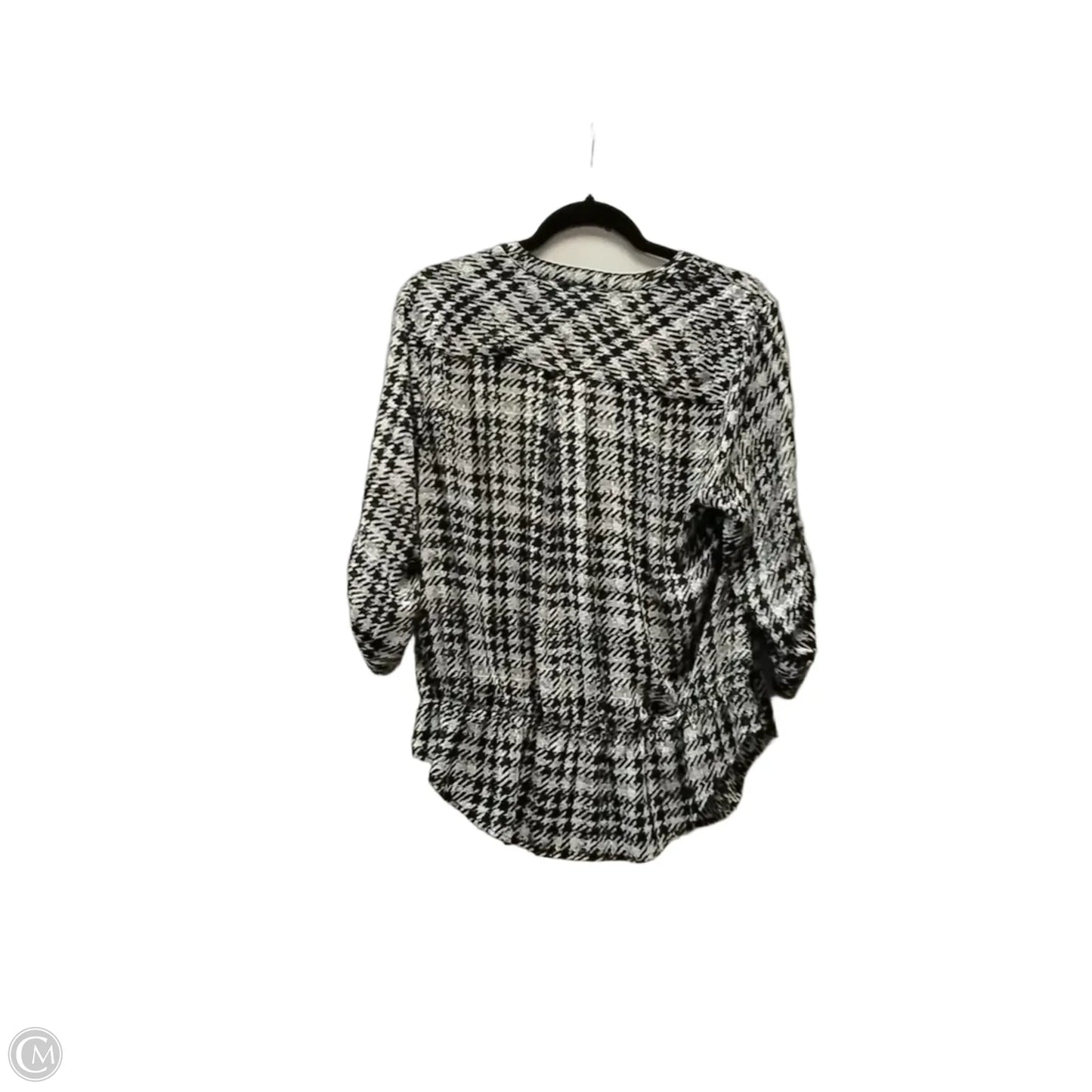 Blouse Long Sleeve By Torrid In Black & White, Size: L