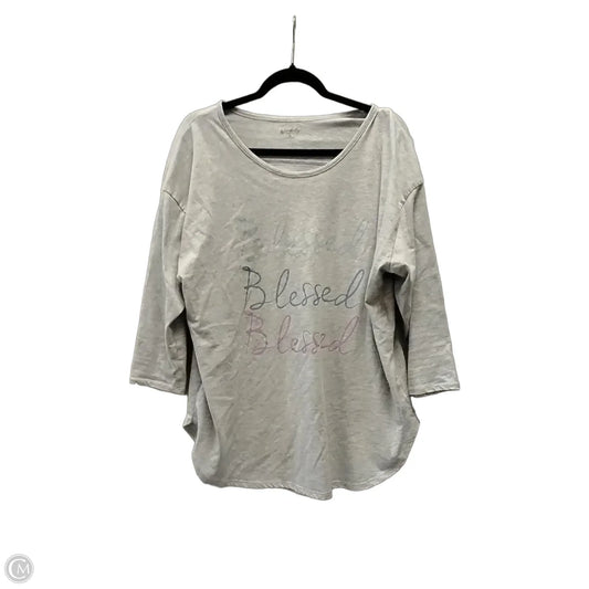 Top Long Sleeve By Wonderly In Grey, Size: 1x