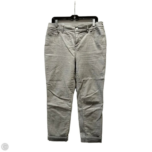 Jeans Cropped By Chicos In Striped Pattern, Size: 10