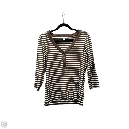 Top Long Sleeve By Chicos In Striped Pattern, Size: M